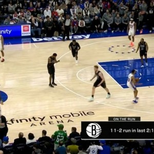 直播观看-要翻车？篮网打出一波小高潮反超76人！ 此前一度落后28分